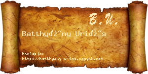 Batthyány Uriás névjegykártya